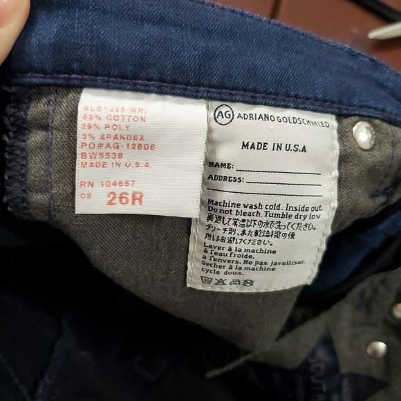 Adriano Goldschmied AG Women's Super Skinny Blue‎ Jeans. Size 26R - Picture 5 of 5
